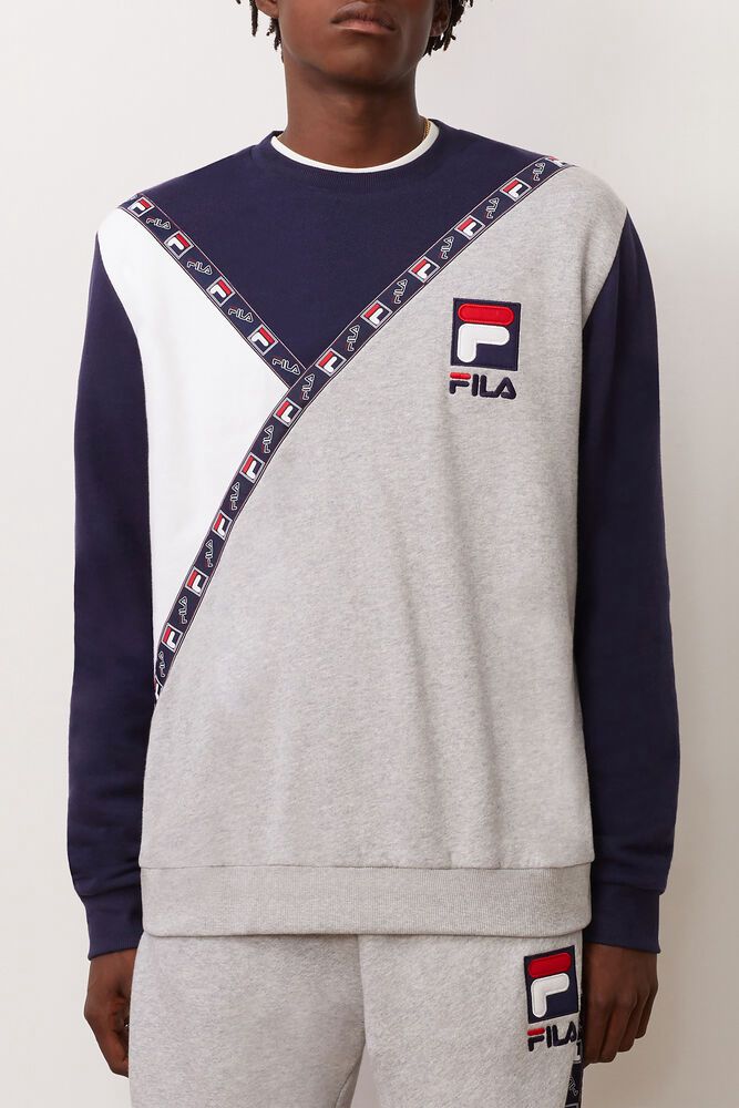 Fila Daniel Grey Sweatshirt Mens - NZ 10752-MWOP